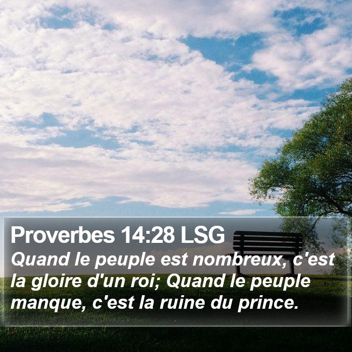 Proverbes 14:28 LSG Bible Study