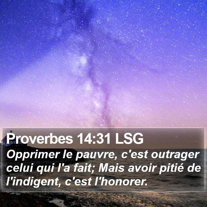 Proverbes 14:31 LSG Bible Study