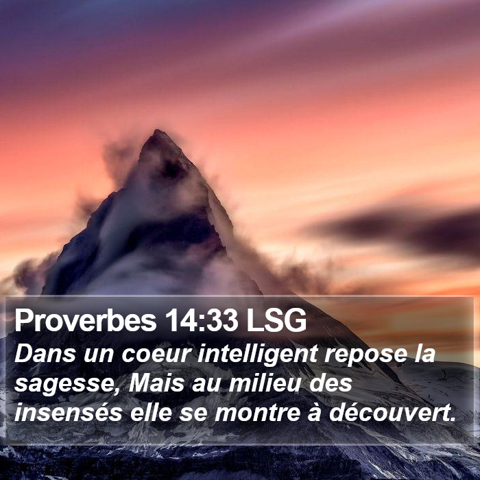 Proverbes 14:33 LSG Bible Study