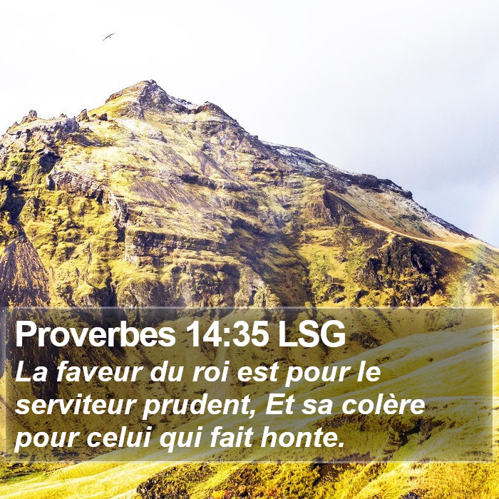 Proverbes 14:35 LSG Bible Study