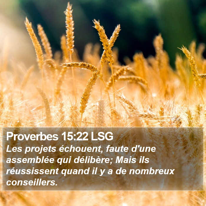 Proverbes 15:22 LSG Bible Study