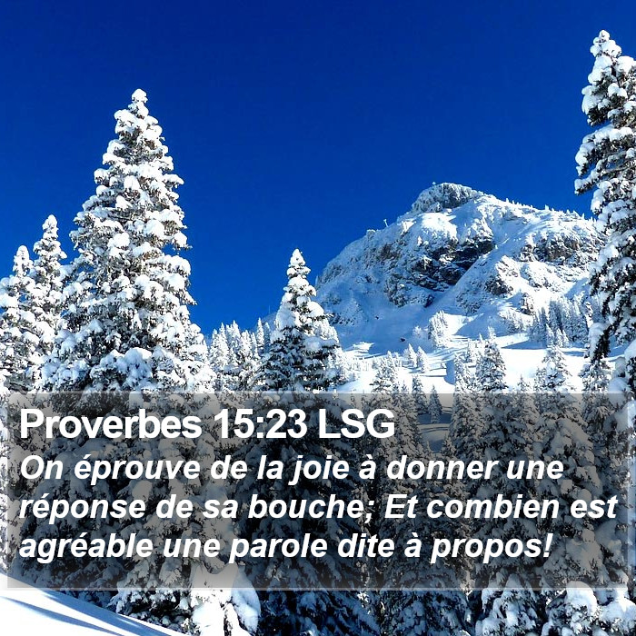 Proverbes 15:23 LSG Bible Study