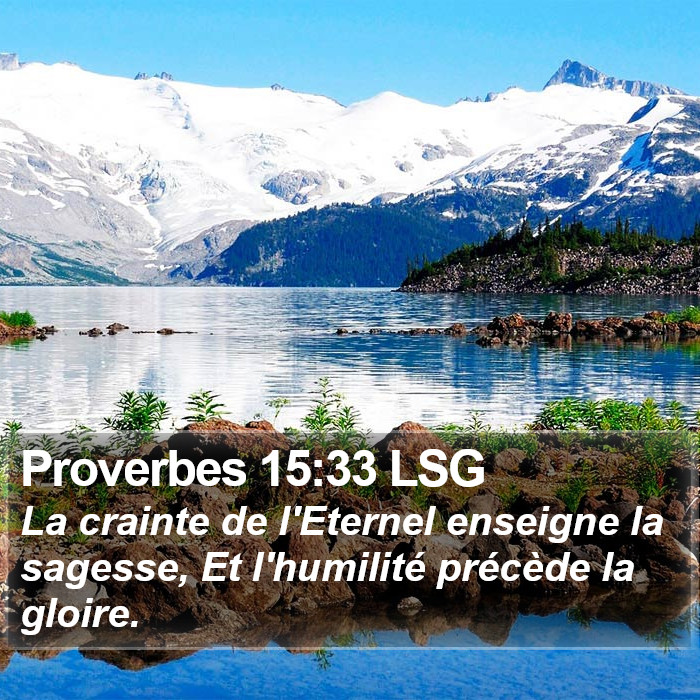 Proverbes 15:33 LSG Bible Study