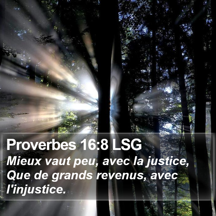 Proverbes 16:8 LSG Bible Study