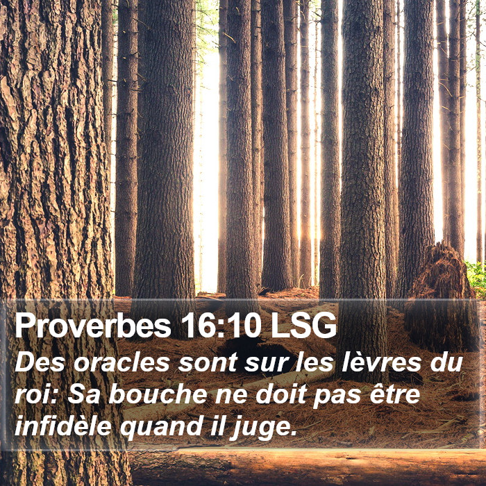 Proverbes 16:10 LSG Bible Study