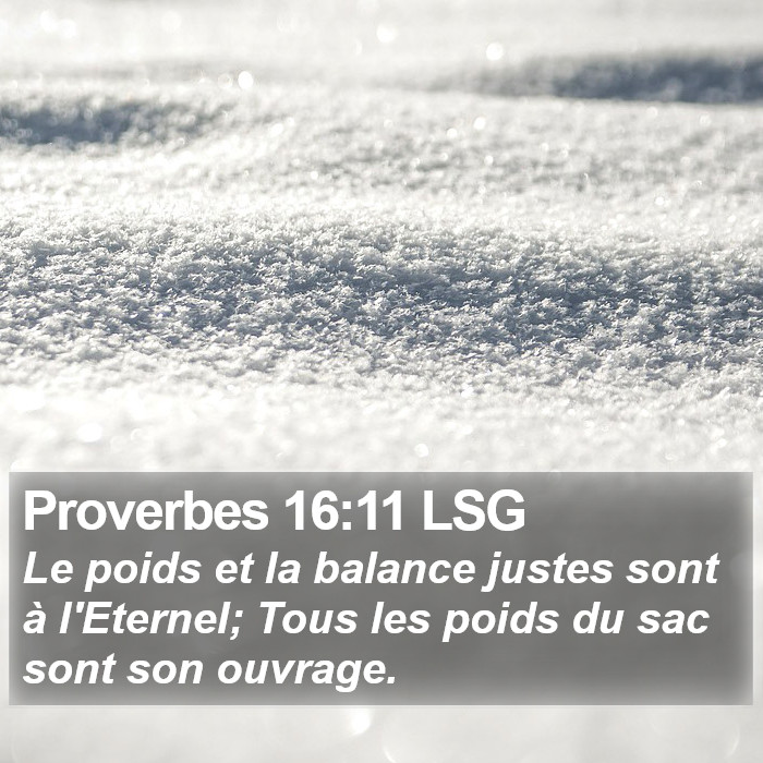 Proverbes 16:11 LSG Bible Study