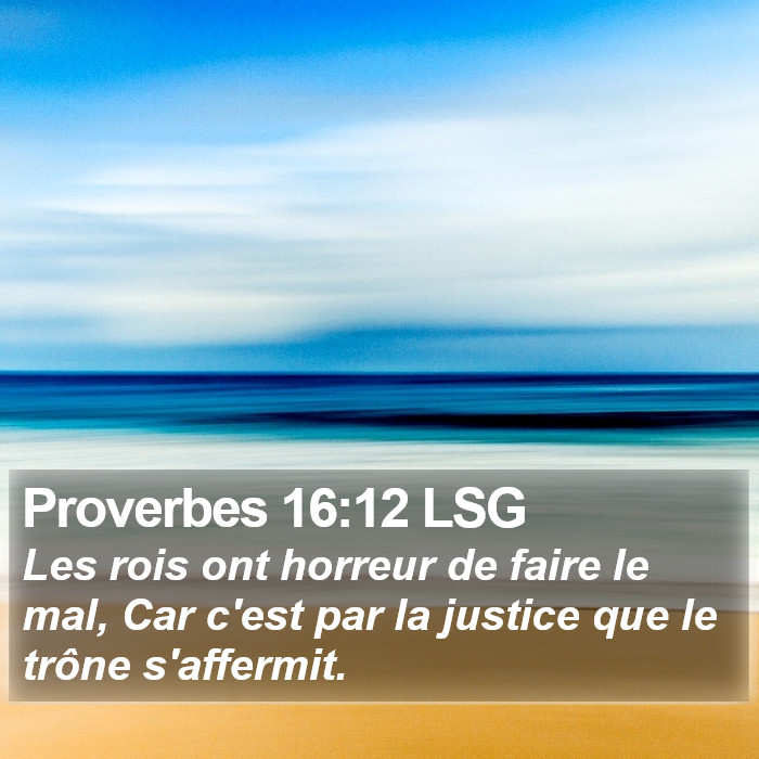 Proverbes 16:12 LSG Bible Study