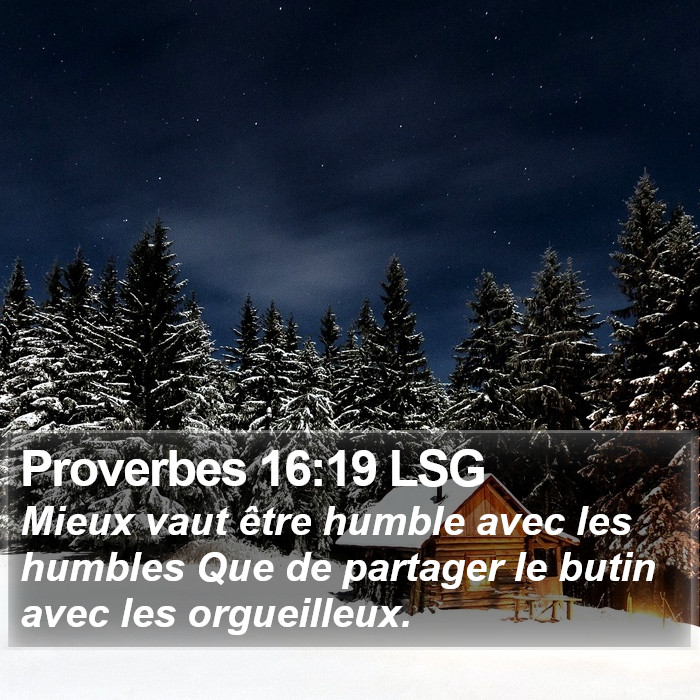 Proverbes 16:19 LSG Bible Study