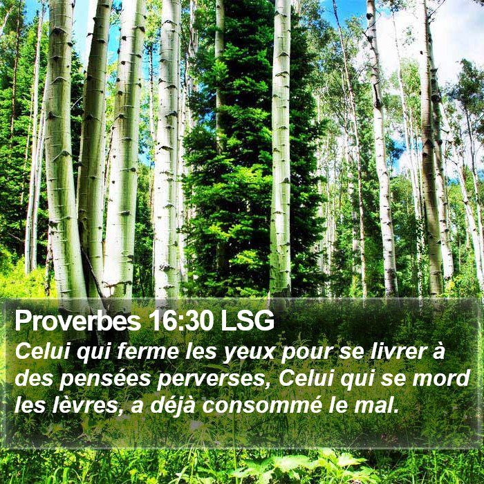 Proverbes 16:30 LSG Bible Study