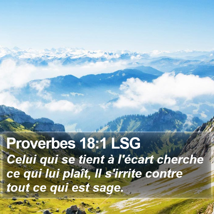 Proverbes 18:1 LSG Bible Study