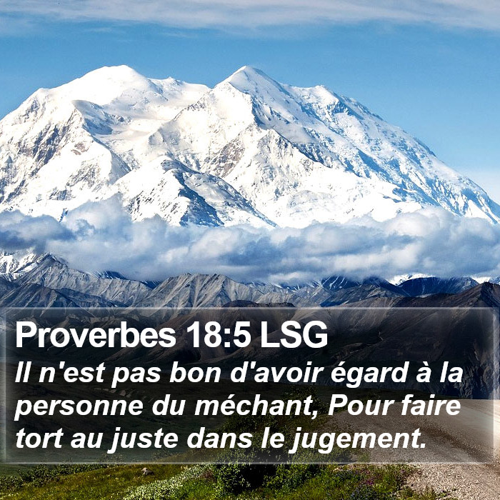 Proverbes 18:5 LSG Bible Study