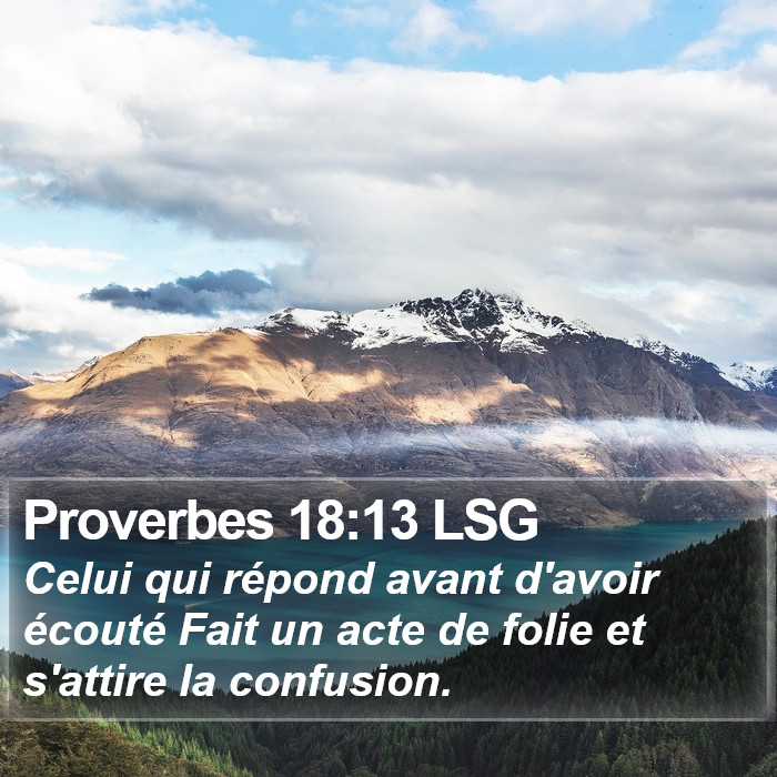 Proverbes 18:13 LSG Bible Study
