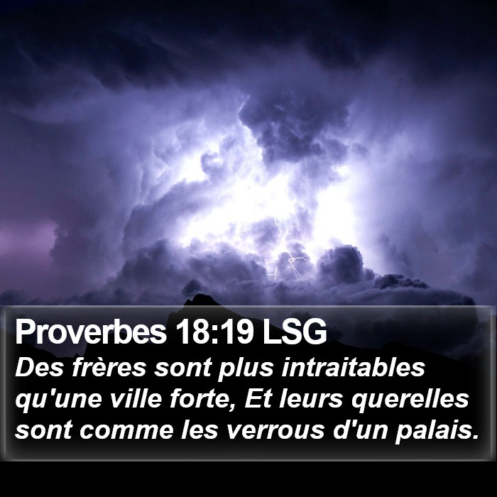 Proverbes 18:19 LSG Bible Study