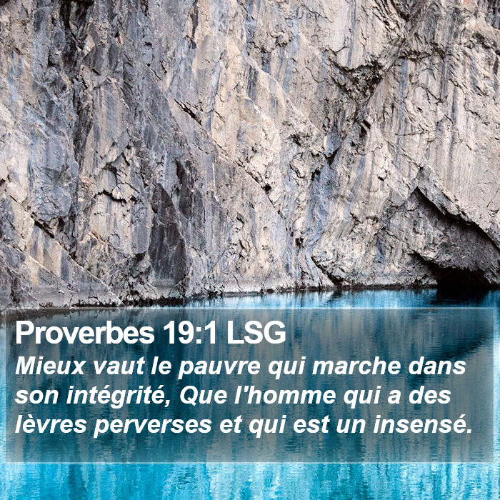 Proverbes 19:1 LSG Bible Study
