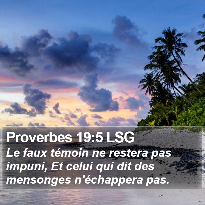Proverbes 19:5 LSG Bible Study