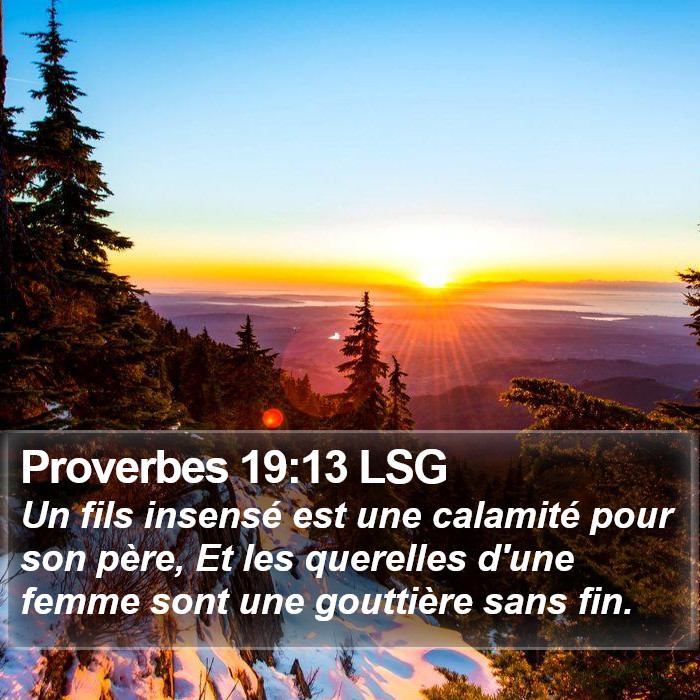 Proverbes 19:13 LSG Bible Study