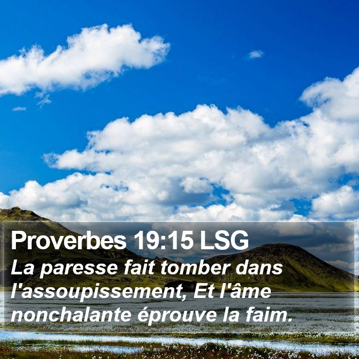 Proverbes 19:15 LSG Bible Study