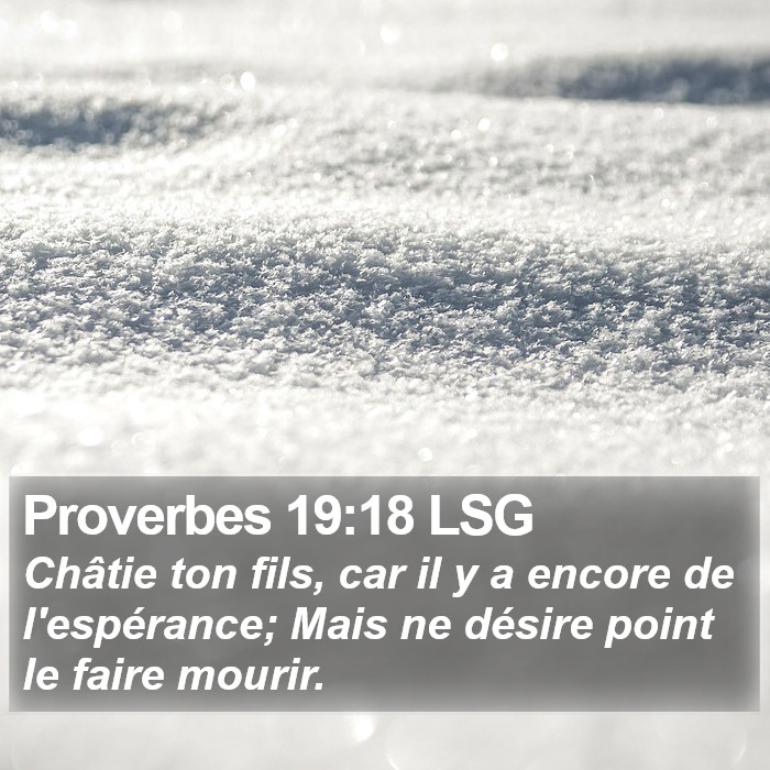 Proverbes 19:18 LSG Bible Study