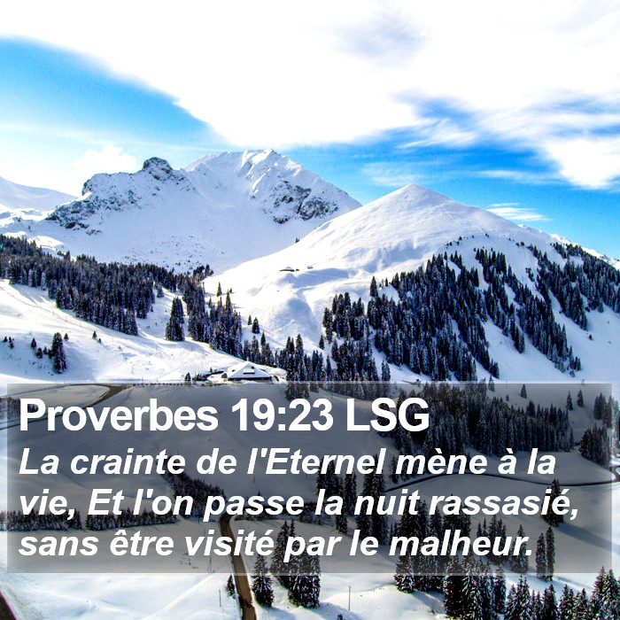 Proverbes 19:23 LSG Bible Study