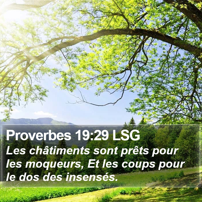 Proverbes 19:29 LSG Bible Study