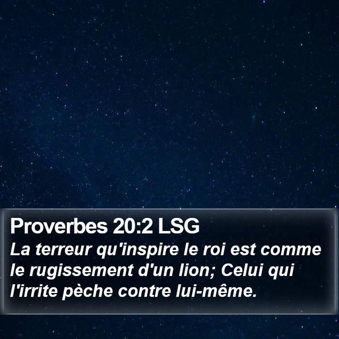 Proverbes 20:2 LSG Bible Study
