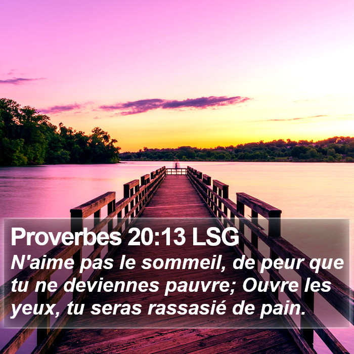 Proverbes 20:13 LSG Bible Study