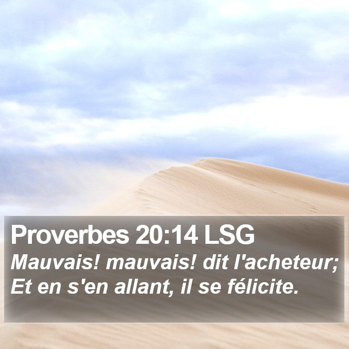 Proverbes 20:14 LSG Bible Study