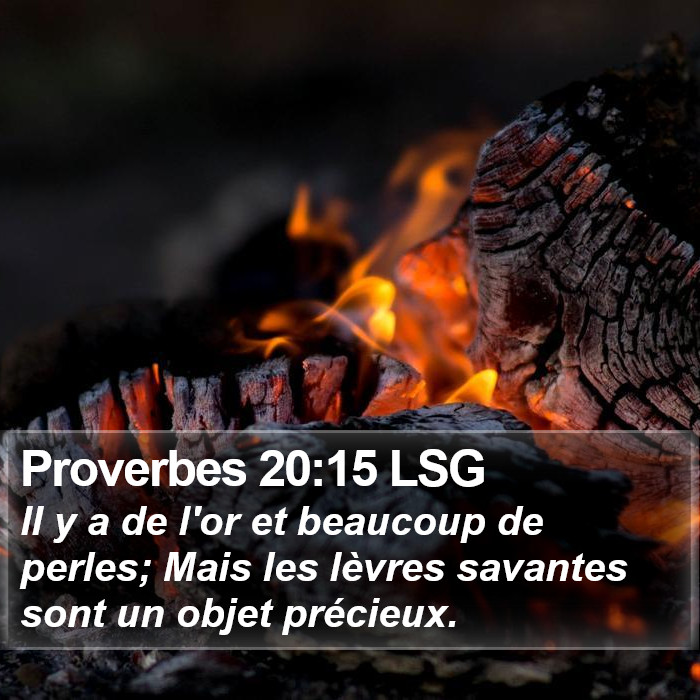 Proverbes 20:15 LSG Bible Study
