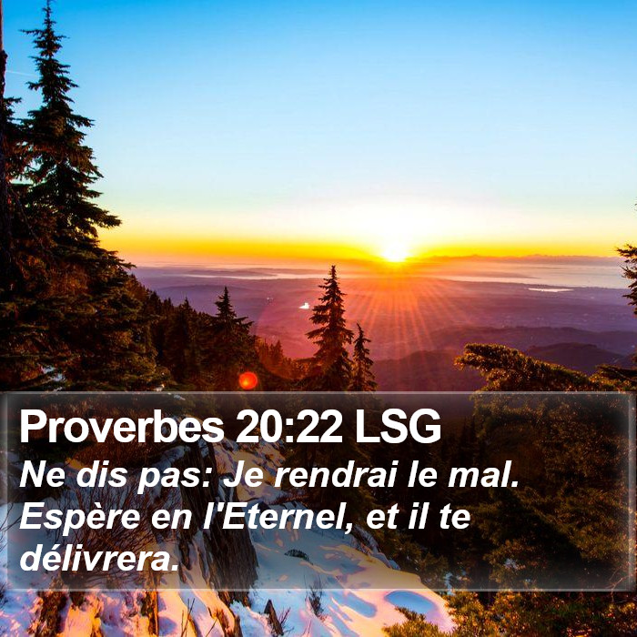 Proverbes 20:22 LSG Bible Study