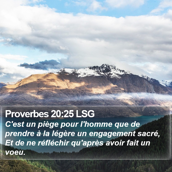Proverbes 20:25 LSG Bible Study