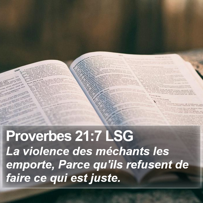 Proverbes 21:7 LSG Bible Study