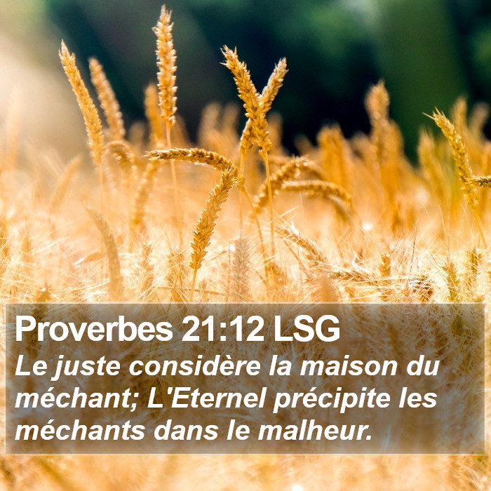 Proverbes 21:12 LSG Bible Study