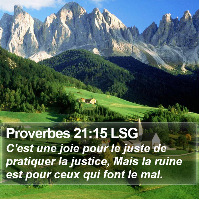 Proverbes 21:15 LSG Bible Study
