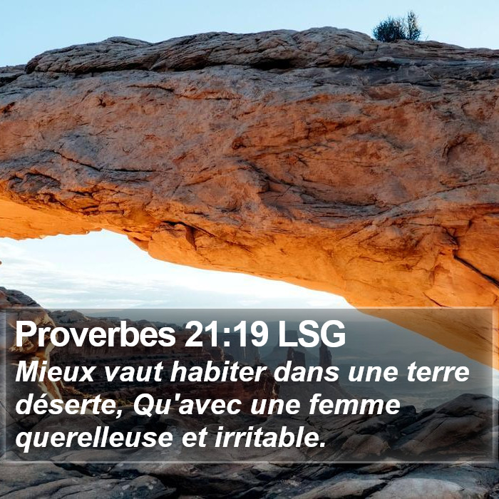 Proverbes 21:19 LSG Bible Study