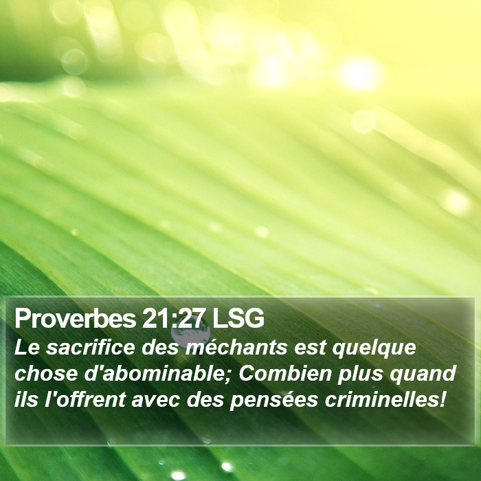 Proverbes 21:27 LSG Bible Study