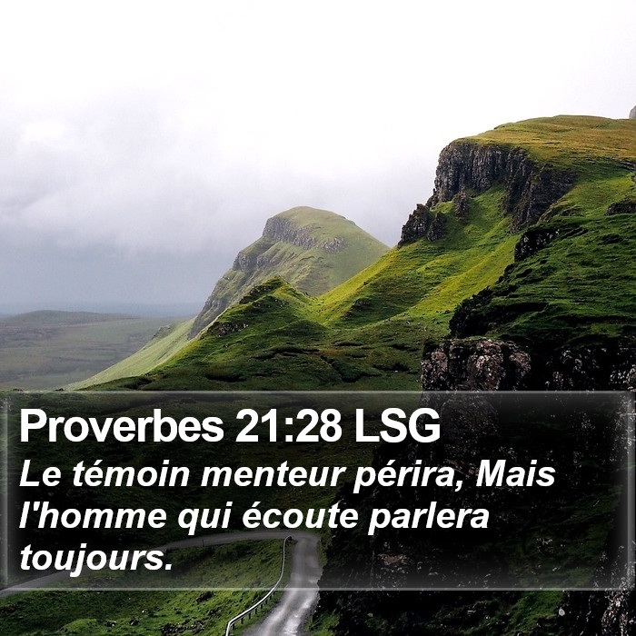 Proverbes 21:28 LSG Bible Study