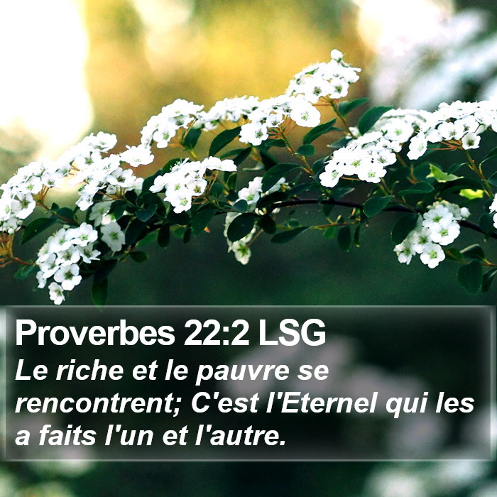 Proverbes 22:2 LSG Bible Study