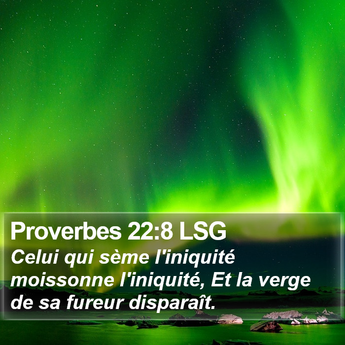 Proverbes 22:8 LSG Bible Study