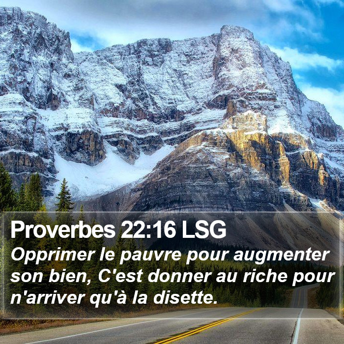 Proverbes 22:16 LSG Bible Study