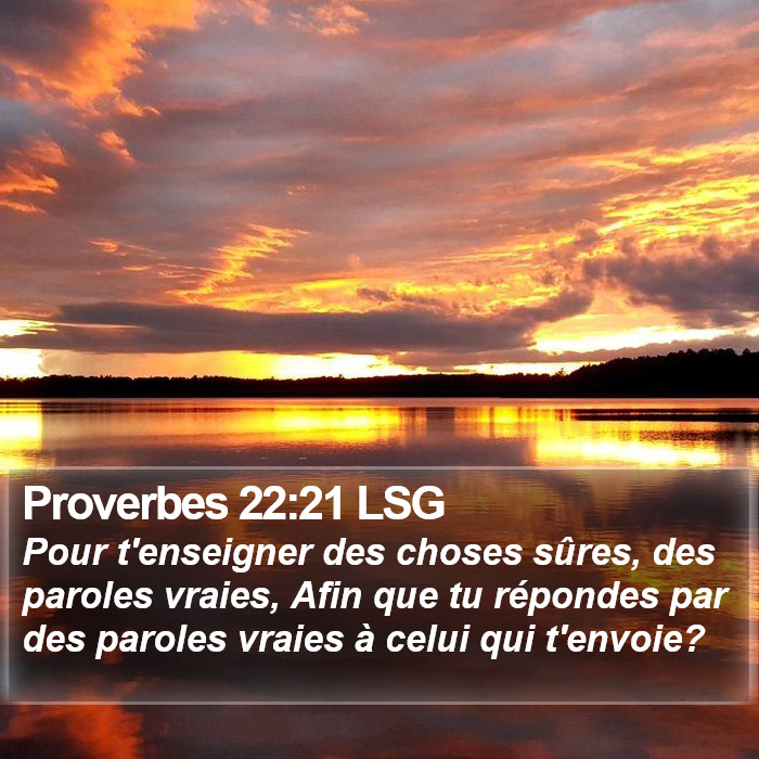 Proverbes 22:21 LSG Bible Study