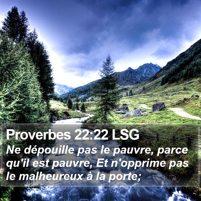 Proverbes 22:22 LSG Bible Study