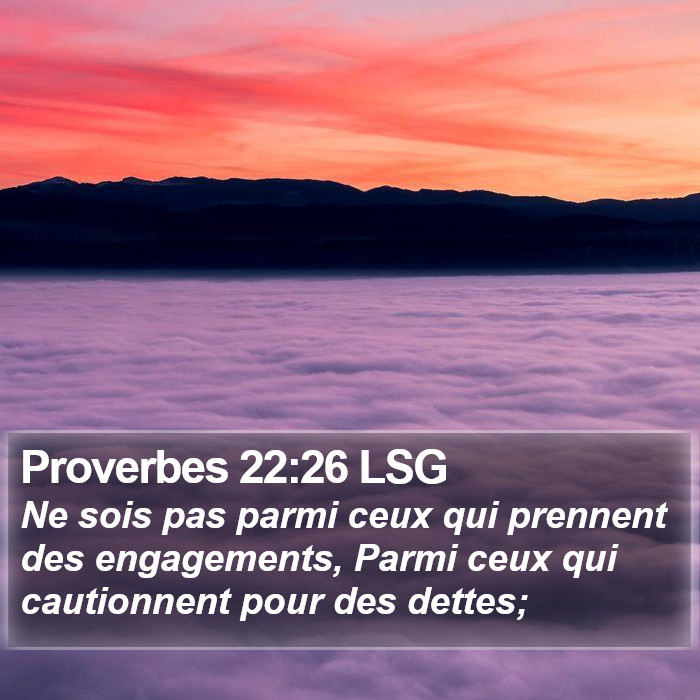 Proverbes 22:26 LSG Bible Study