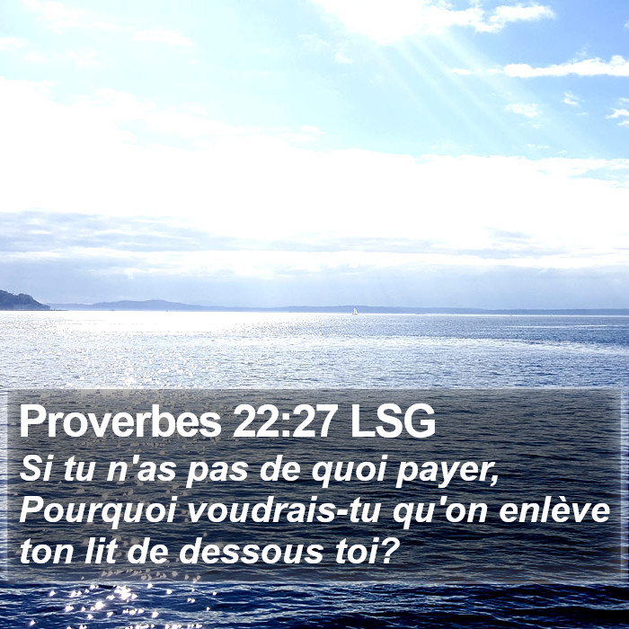 Proverbes 22:27 LSG Bible Study