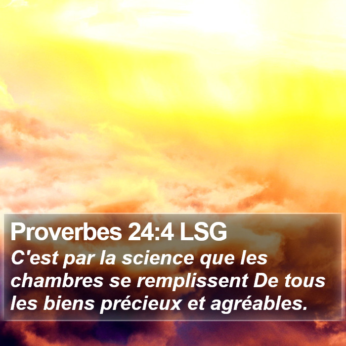 Proverbes 24:4 LSG Bible Study