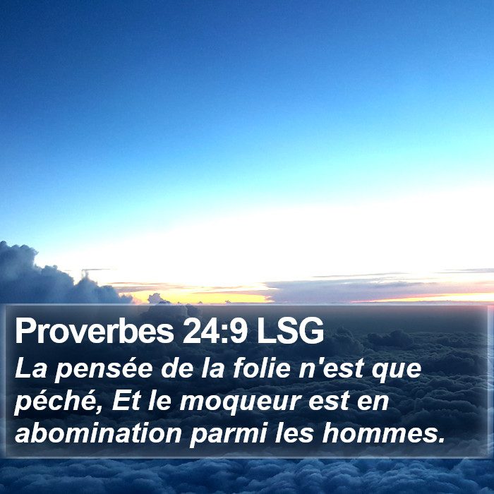 Proverbes 24:9 LSG Bible Study