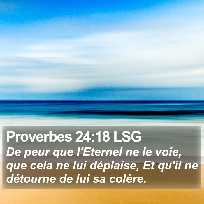 Proverbes 24:18 LSG Bible Study