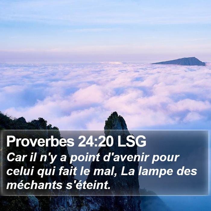 Proverbes 24:20 LSG Bible Study