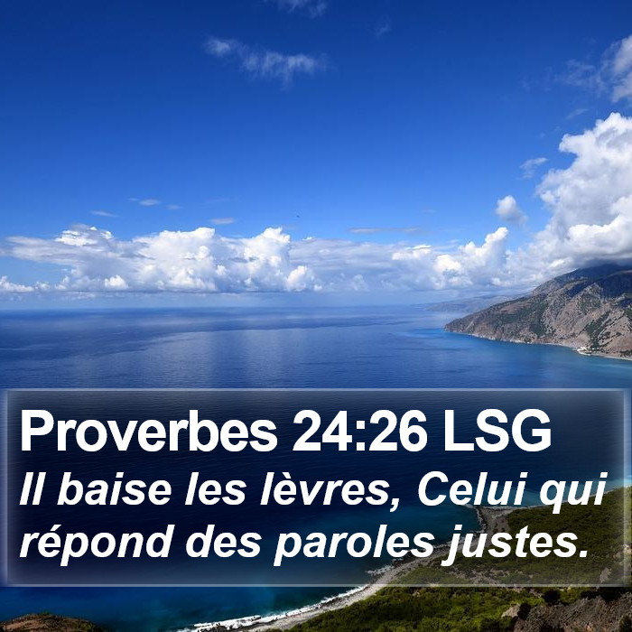 Proverbes 24:26 LSG Bible Study
