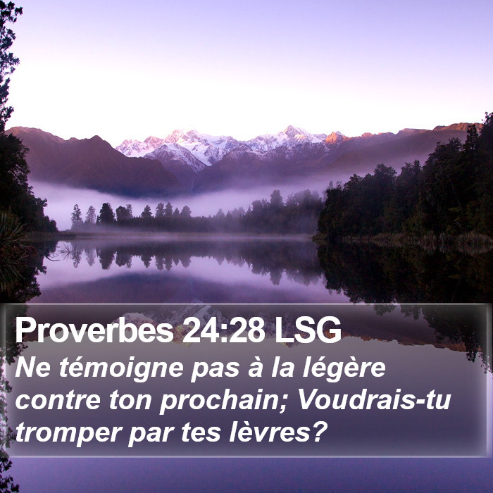 Proverbes 24:28 LSG Bible Study