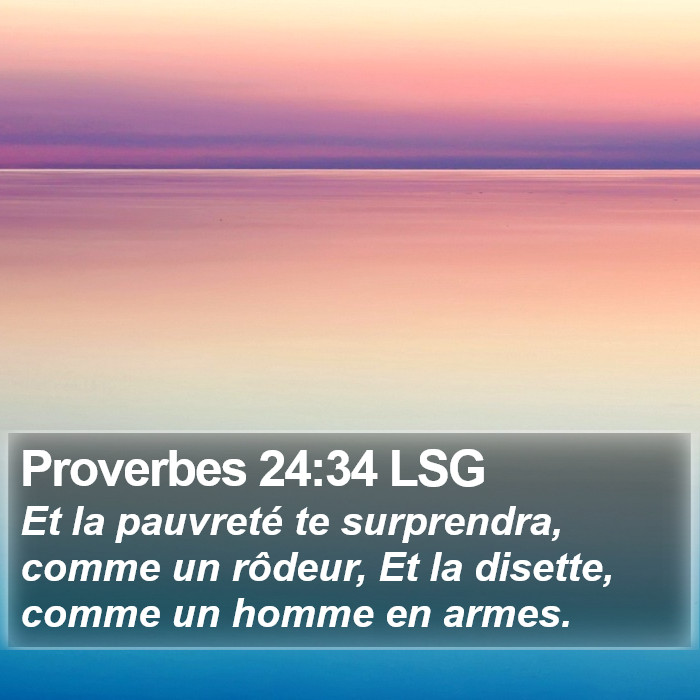Proverbes 24:34 LSG Bible Study